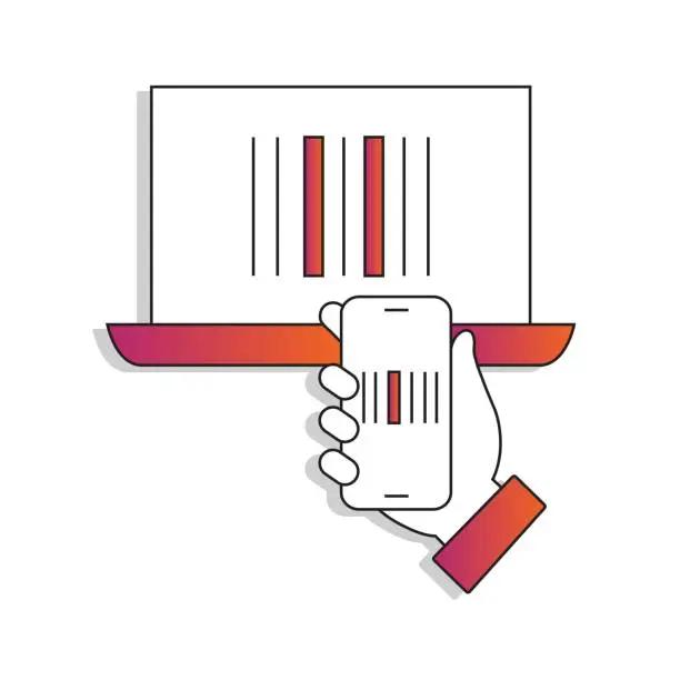 Vector illustration of Streamline Your Work. Barcode Scanner Icon. Vector Editable Stroke Icon.