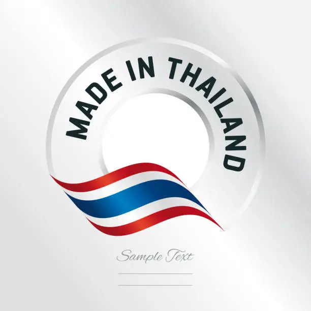 Vector illustration of Made in Thailand transparent logo icon silver background