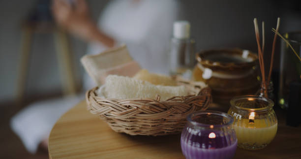 istock Set of aromatherapy beauty spa essentials for rejuvenating wellness 2087997756