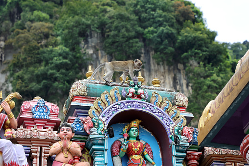 Batu cave, famous ancient hinduism temple in a sunny day in Kuala Lumpur, Malaysia