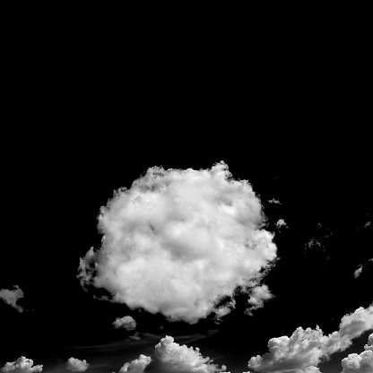 Conceptual black and white dark sky background