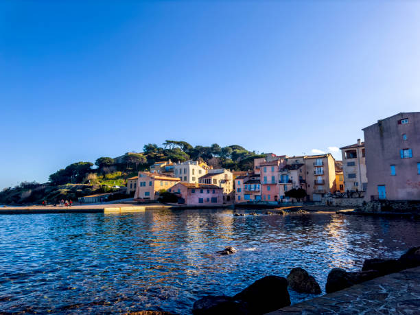 Seaside townscape view of St Tropez, France