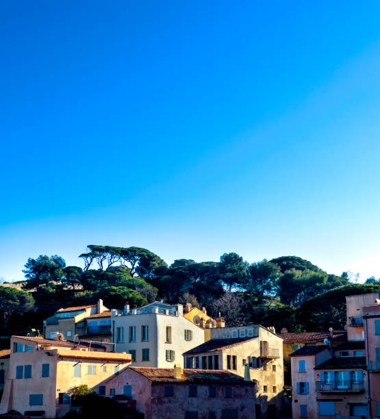Seaside townscape view of St Tropez, France