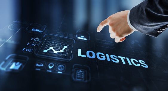 Logistic network distribution and transport concept. Goods delivery.
