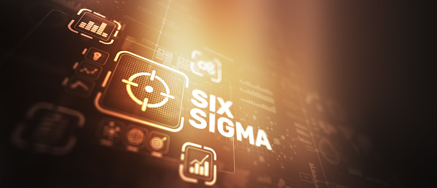 Six Sigma. Innovation technology concept. Universal background.
