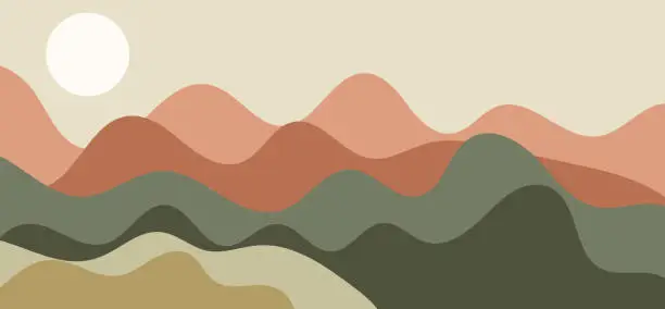 Vector illustration of Vintage style abstract wave background