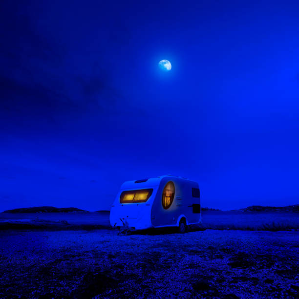 Camper trailer on the seaside Izmir, Aegean Turkey