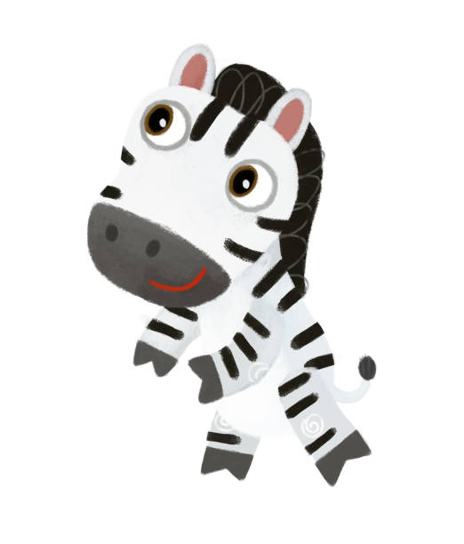 istock cartoon scene with wild animal zebra horse doing things like human on white background illustration for children 2088123561