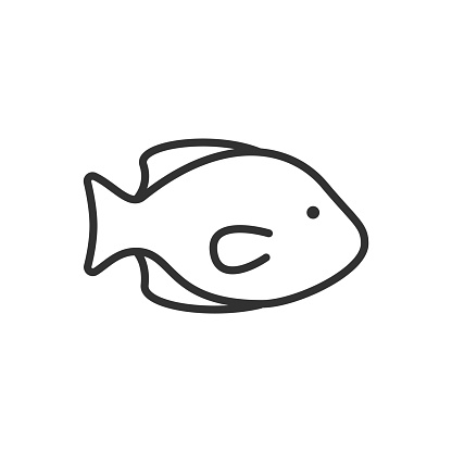 Paracanthurus fish, linear icon. Line with editable stroke