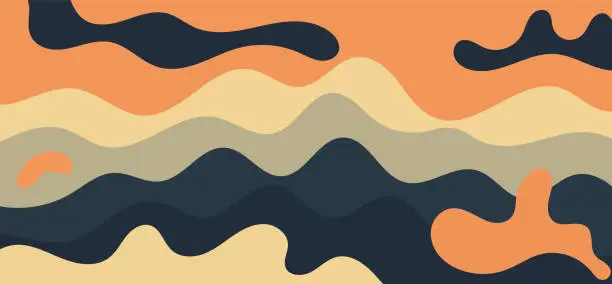 Vector illustration of Vintage style abstract wave background