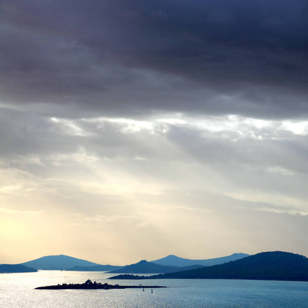 Coastline landscape from Cunda island, Ayvalik, Aegean Turkey