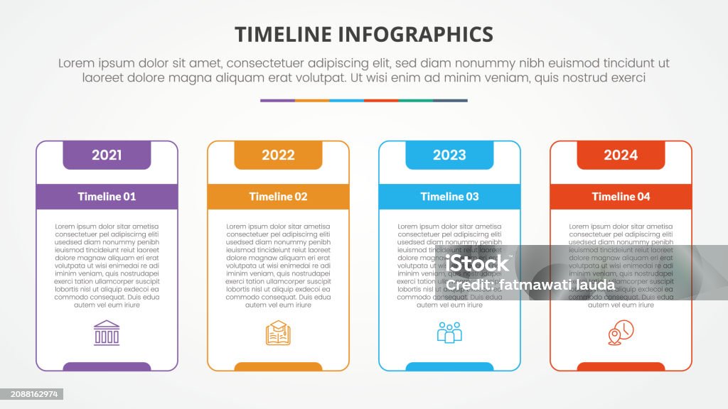 Absge Timeline Timeline Milestone Infographic Concept With Big Outline Box Table And ...