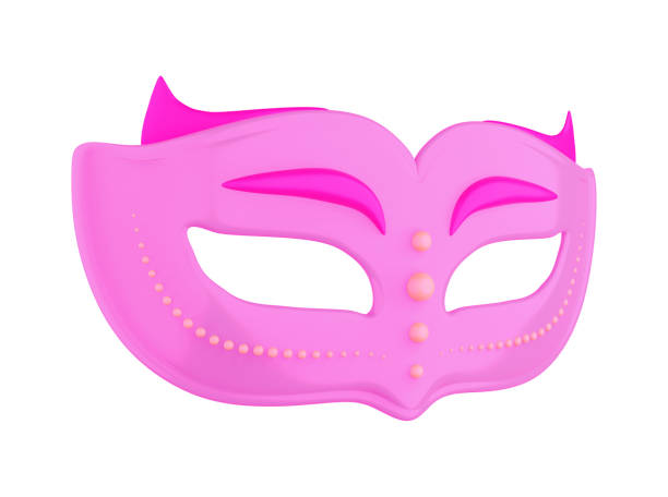 istock 3D illustration render of a bright colored carnival mask with feathers on background 2088179572
