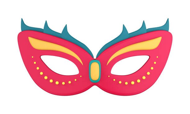 istock 3D illustration render of a bright colored carnival mask with feathers on background 2088181714