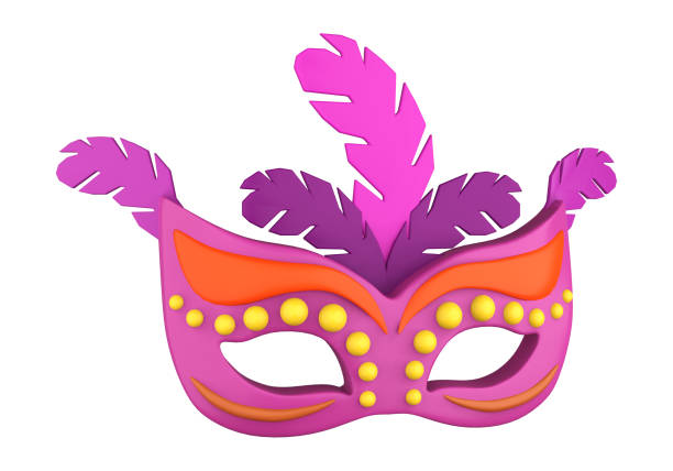 istock 3D illustration render of a bright colored carnival mask with feathers on background 2088182778