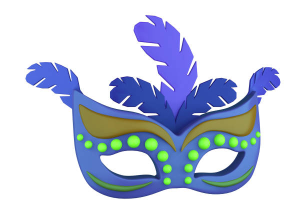 istock 3D illustration render of a bright colored carnival mask with feathers on background 2088183305