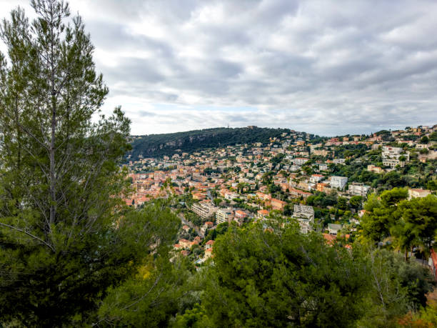 istock High angle view of small seaside town at French Riviera 2088198236