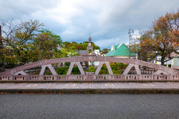 istock Fukko Bridge on Ninja Hattori-kun Road spanning the Minato River (Himi City, Toyama Prefecture) 2088284892