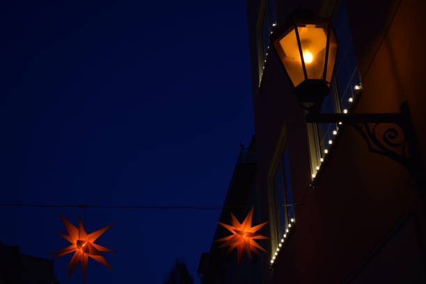istock Christmas lights in the same color like the street light 2088346936