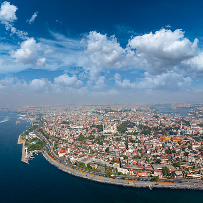 Aerial view of Istanbul historical peninsula.
