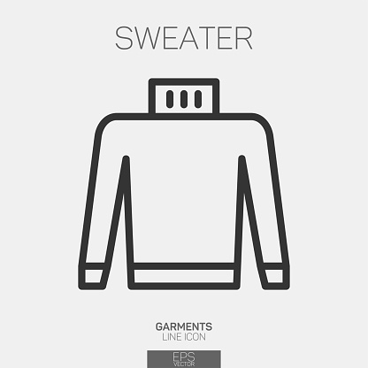 Knit winter sweater line icon