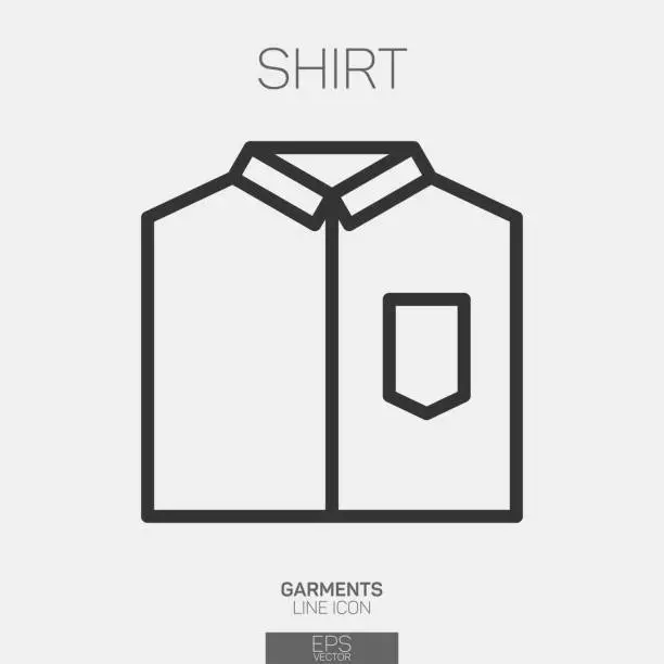 Vector illustration of Simple folded shirt line icon