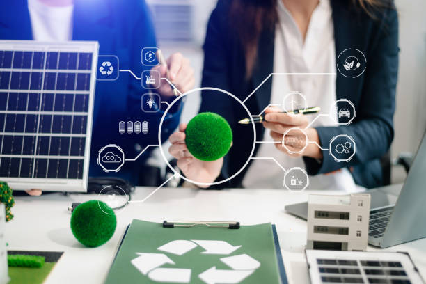 istock Group of alternative energy engineers discussing a project with a worker businesspeople a meeting in solar 2088388777