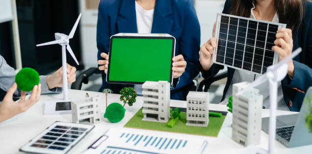 istock Business team people planning hand using laptop for working technology and business Net zero and carbon neutral concept.NET ZERO icons 2088388780