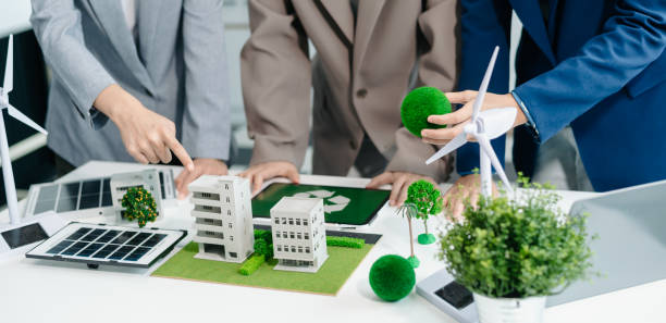 istock Business team people planning hand using laptop for working technology and business Net zero and carbon neutral concept.NET ZERO icons 2088388785