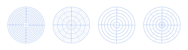 Circle Grid For Rotation Polar Grid Blueprint Circular Coordinate Chart Template With Radial ...