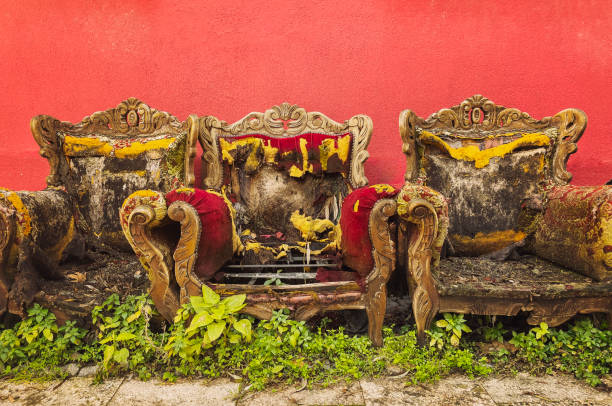 Three antique and obsolete armchair