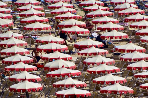 Beach umbrellas at Rimini beach