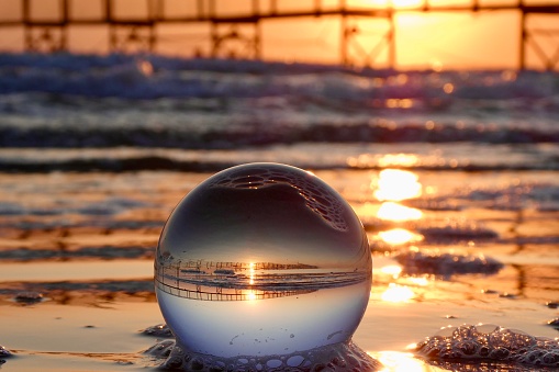 Crystal ball at Rimini beach