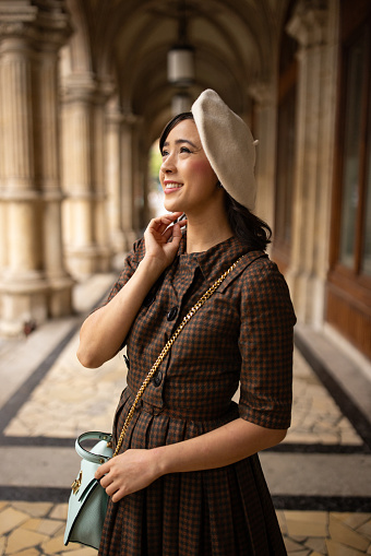 Modern young woman enjoying in Vienna.