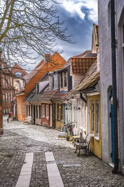 Photo of Old cobbled streets in the center of Aalborg, Denmark