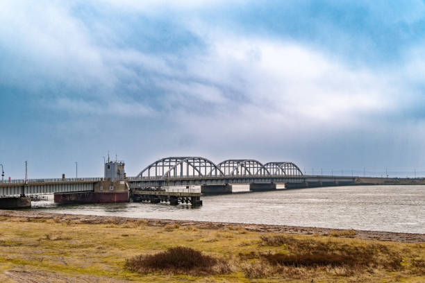 Road and train bridge at Oddesund in Denmark
