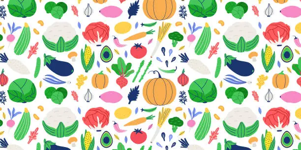 Vector illustration of Vegetables Seamless pattern