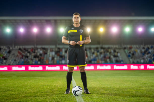 istock Determined Male Caucasian Football Referee at Stadium 2088538981