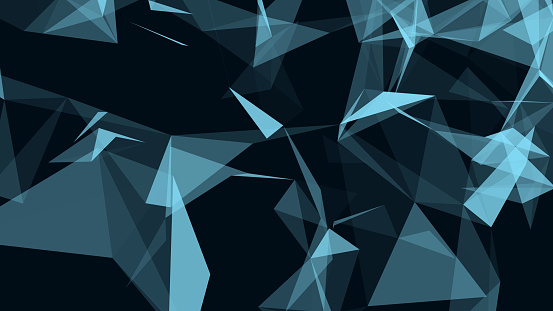 Network of connected triangles. Digital plexus of triangles. Abstract digital background. Futuristic vector illustration.