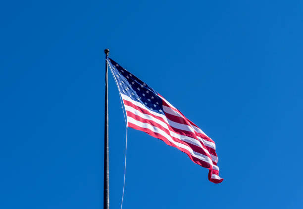 Flag on Liberty island, New York.