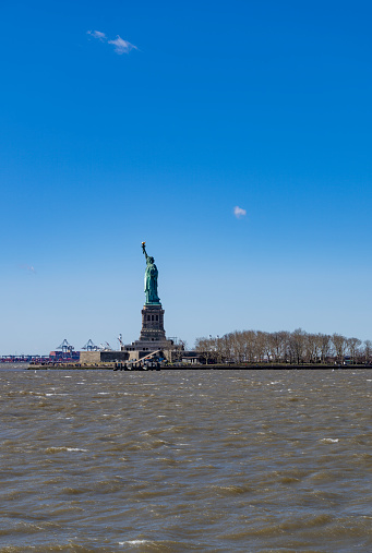 Statue of Liberty on Liberty Island, New York, USA.