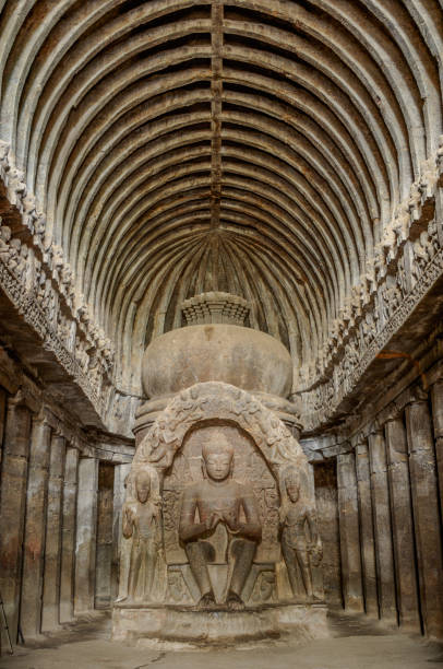 istock Chaitya (Buddha statue) in Viswakarma Cave (Cave 10). Ellora 2088623674