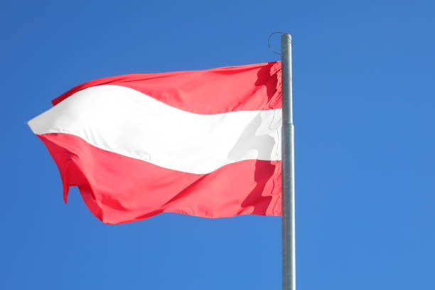 istock Austrian flag on sky background in Vienna Austria 2088630424