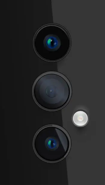 Vector illustration of phone camera lens vector