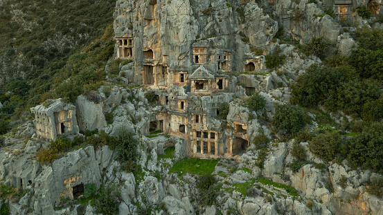 Aerial photographs of the ancient city of Myra, an ancient city in Antalya Province of Turkey