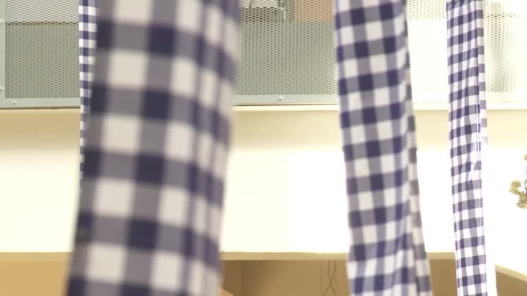 curtain cloth with check pattern