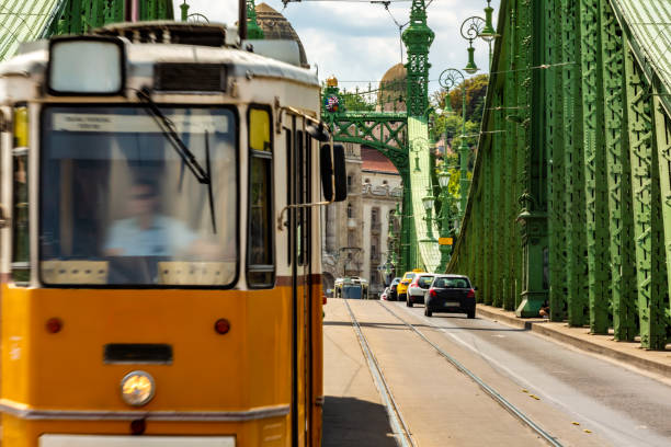 istock Chain bridge with tram in Budapest 2088733630