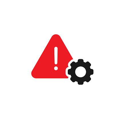 Caution alarm. Caution sign. Attention vector icon, red fatal error message element