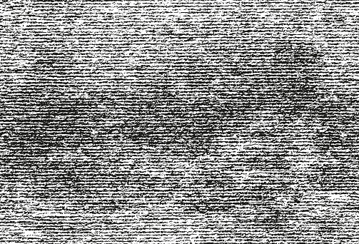 Rough black distressed scratched striped texture for overlay. Monochrome seamless repeating vintage grunge pattern on white background