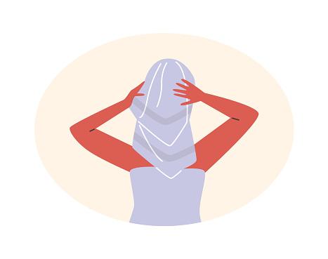 Woman character in bath turban and wrap stands for hygiene and relaxation in vector illustration. Towel on her head signifies self care with clean white background.